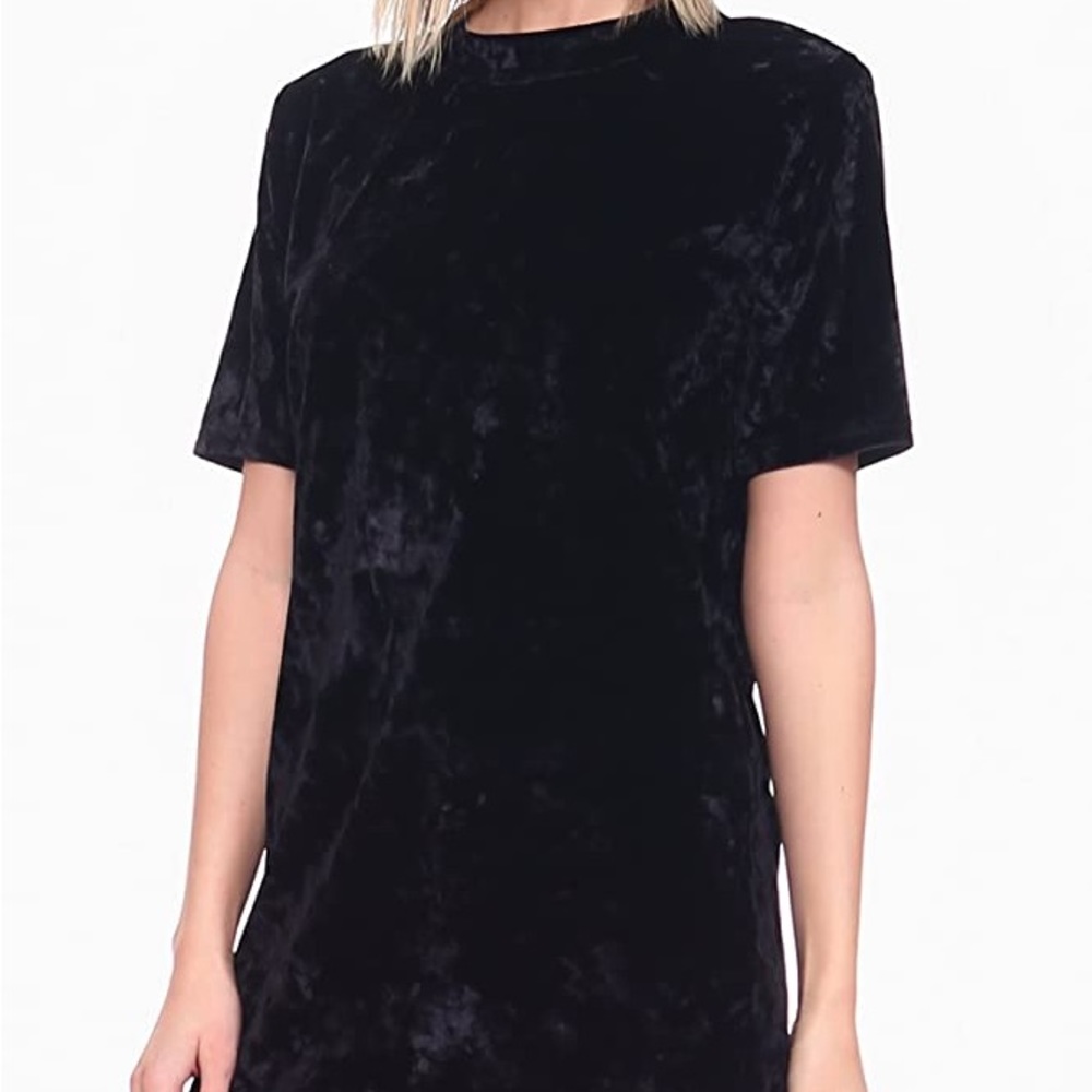 Black Velvet T-Shirt Dress